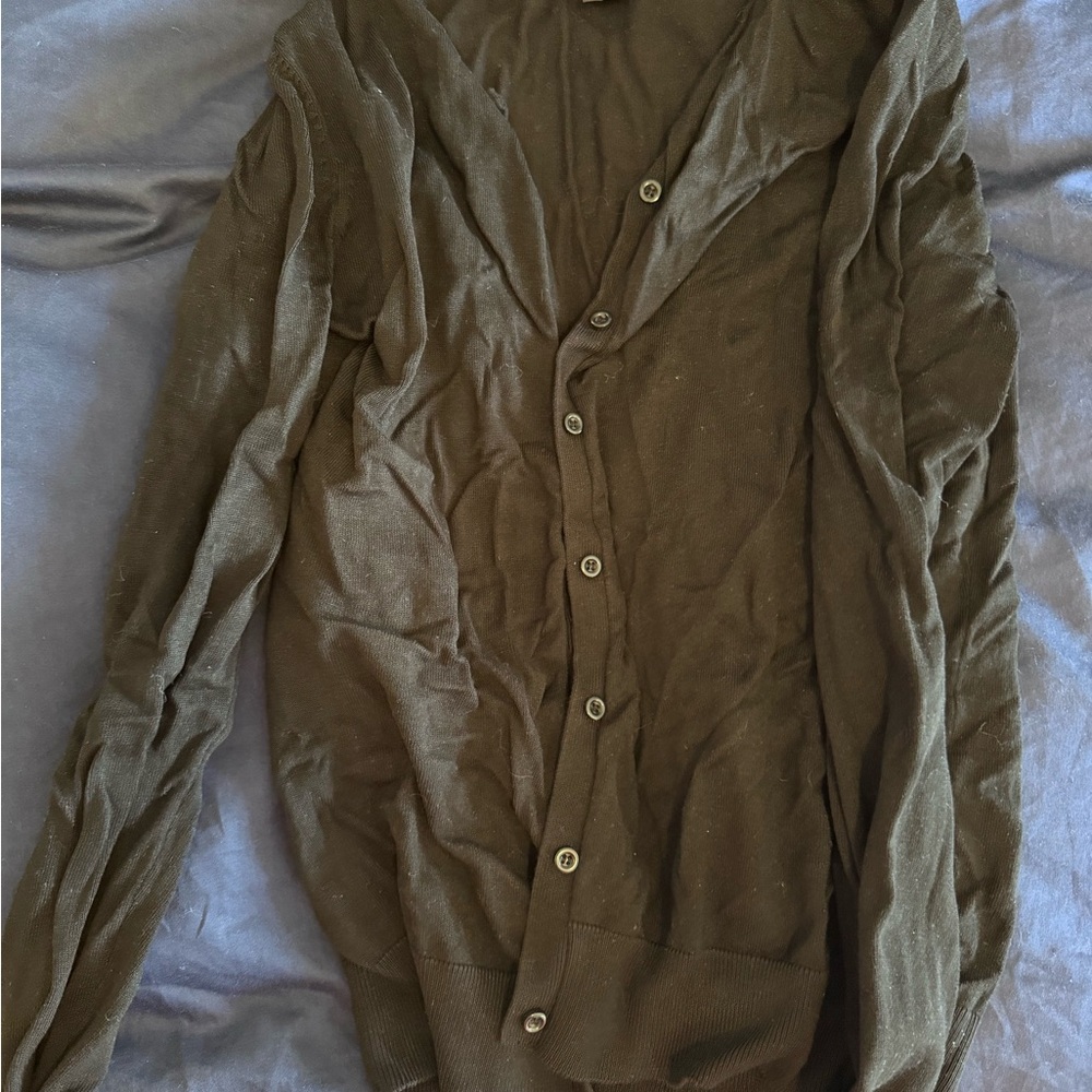 August Silk Brown Cardigan Sweater